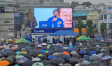 [르포] 이재명, 이순신 장군 앞에서 외친 