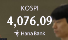 코스피, 3%대 빠지며 4030선으로…외인·기관 매도