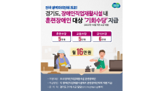 경기도, 훈련장애인 기회수당 도입 추진‥전국 광역지자체 최초