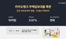 카카오뱅크, 최저 연 3.57% 금리 주담대 특판 실시