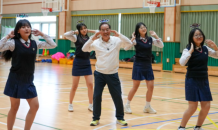 하윤수 교육감, 중학생들과 아침체인지 숏폼 챌린지 단체 율동